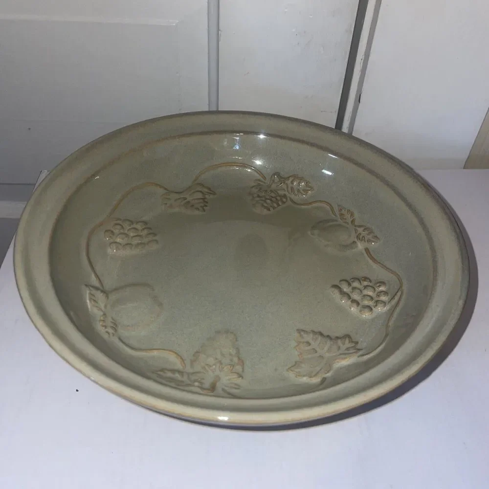 Vintage Strawberry & Grape Pattern Compote Bowl‎ Stand Vessel